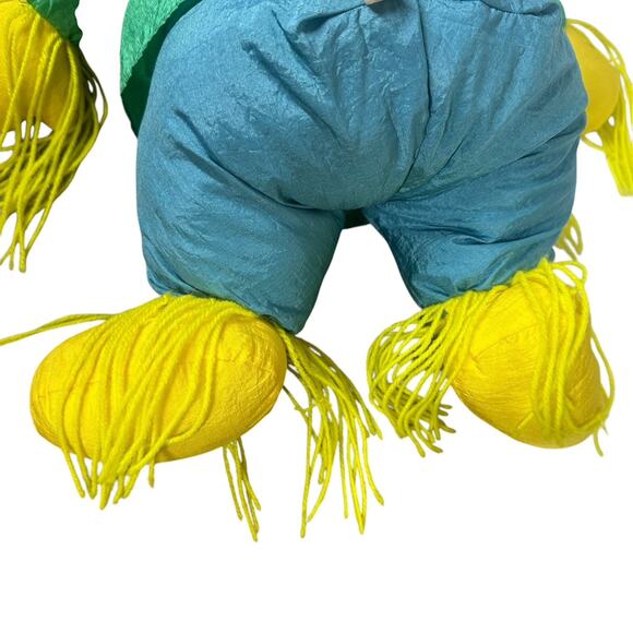 Vtg Puffy Nylon Stuffed Scarecrow Fall Halloween Decor Midwestern Home Products - Picture 7 of 7